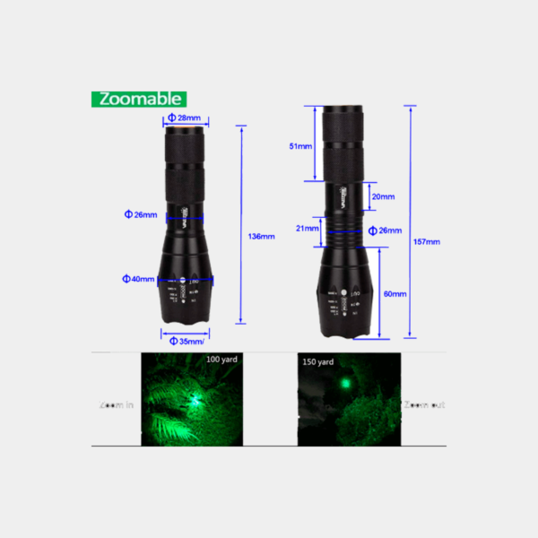 Linterna Para Caza Luz Verde A100 - Imagen 2